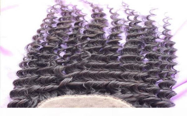 

mongolian silk base closure 3 part deep curly silk base closure mongolian human hair 4x4 silk closure for black woman wholesal5011292, Black;brown