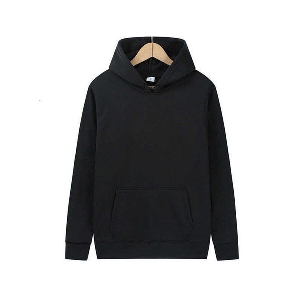 

16 color men's and women's sweater the same solid hoodie fleece large, Black