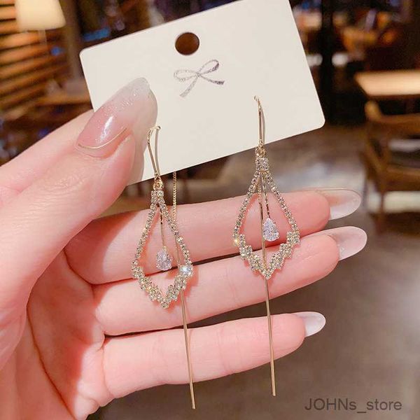 

stud vintage gold bar long thread drop earrings for women glossy arc geometric earring fashion jewelry new r230630, Golden;silver
