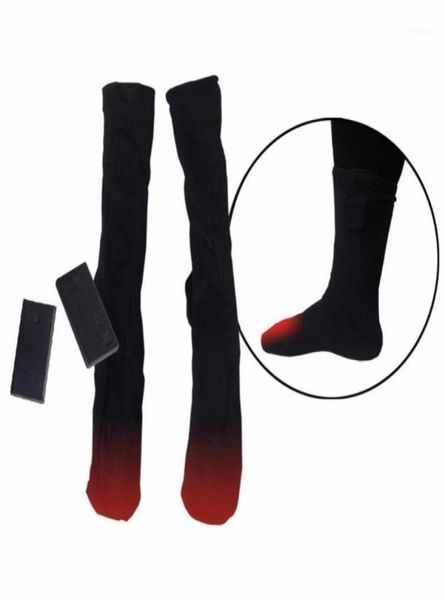 

sports socks thermal cotton heated ski winter foot warmer electric warm up sock battery power for men women 328650, Black