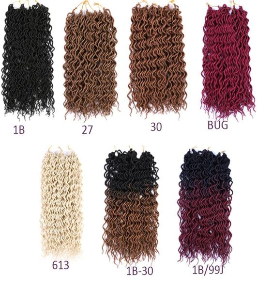 

lans synthetic hair 18inch ombre braiding hair faux locs curly crochet hair extensions 70gpcs soft dreads crochets braids dreadlo5571268, Black