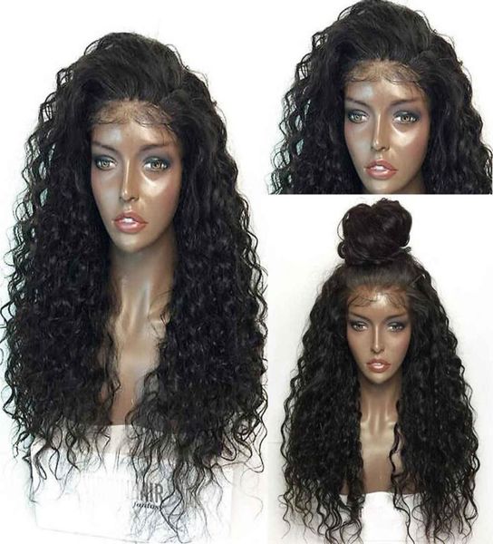 

22 inches afro kinky curly 13x4 synthetic lace front wig simulation human hair wigs perruques de cheveux humains fy0017038136, Black;brown