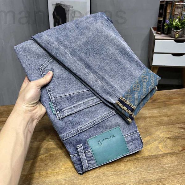 

men's jeans designer spring new 9-point pants trendy brand raspy and handsome blue perforated casual p1wx