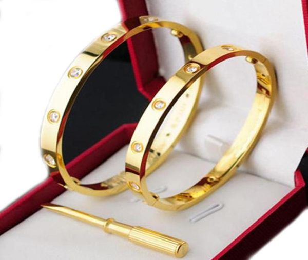 

fashion bangle silver ladies rose gold lady screw men screwdriver diamond luxury designer jewelry womens mens bracelets bangle box1812662, Black