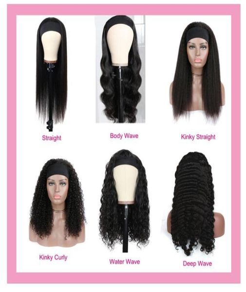 

human hair capless wigs peruvian virgin hair headband black fullmachine body wave deep wave kinky curly straight 100 human hair 3568134, Black;brown