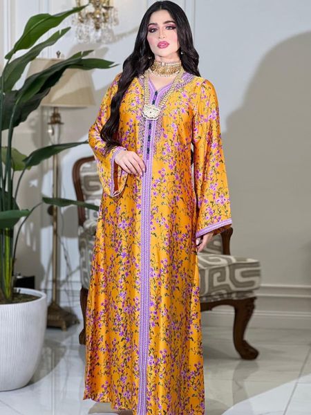 

ethnic clothing dubai kaftan dresses for women robe abaya printed diamond eid muslim jalabiya arabic dress aftan elegant vestidos 230630, Red