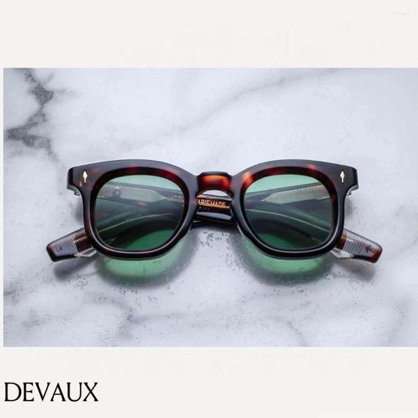 

sunglasses 2023 vintage fashion pilot jacques devaux retro square design thick acetate polarized lens women man, White;black