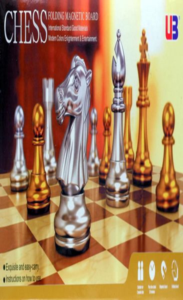 

gold silver magnetic chess handmade folding chessboard exquisite and easy carry family chess set3584074