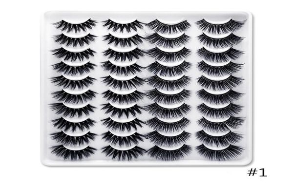 

whole 20 pairs in one tray 3d mink natural eyelashes set factory 9168019