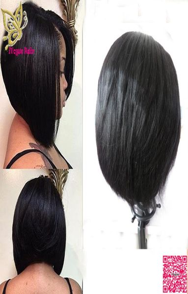 

short bob lace front human hair wigs middle parting peruvian human hair full lace wigs silky straight for black women4249575, Black;brown