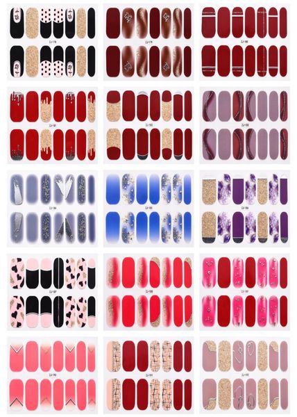 

european and usa fashion nail stickers 14 tips finger nails decals crystal glitter gold silver stamping sticker8781662, Black
