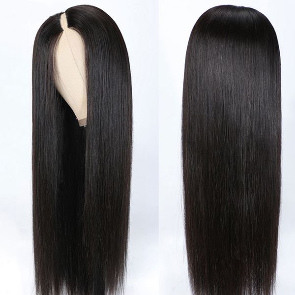 

wig human hair no leave out straight human hair wigs for women 150% no glue straight remy hair wig, Black;brown