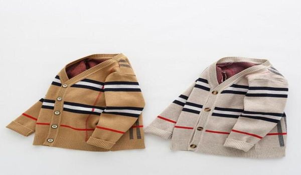 

autumn baby boys cardigans toddler girls vneck jumper knitwear longsleeve cotton sweater children clothes kids coat2088954, Blue