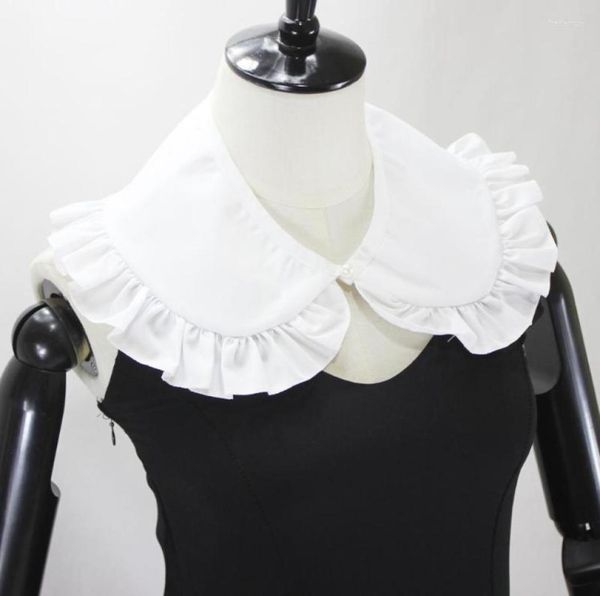 

bow ties 2022 vintage cotton fake collars for women doll lapel detachable collar sweater blouse neck shawl wrap faux false fr9235998, Black;gray