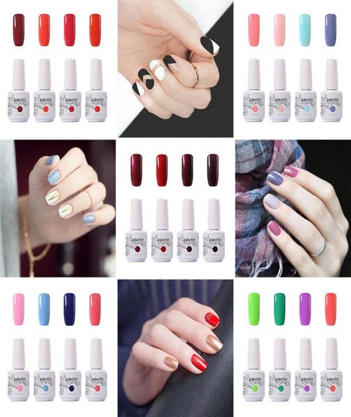

15ml nail gel color set clou beaute 4pcsset uv led nail polish gel lacquer soak off varnish uv polish7941999, Red;pink