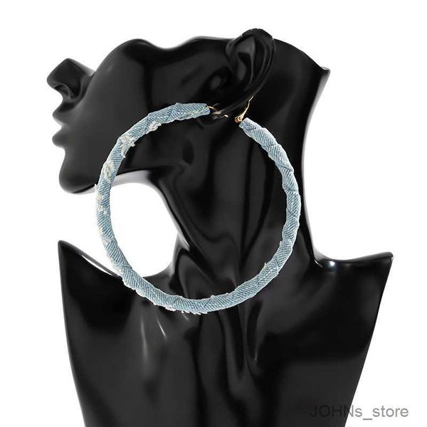

stud exaggerated large circle earrings denim geometric ornament pendant ear rings for trend jewelry gift r230630, Golden;silver