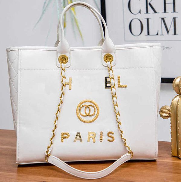 

fashion luxury women's hand bags beach bag brand ch metal badge classic totes handbags small mini pearl handbag female capacity large l