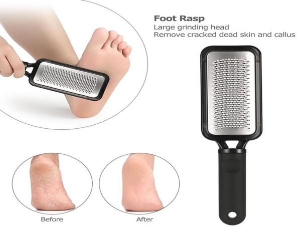 

double side foot rasp file hard dead skin callus remover pedicure feet files grinding remove tools black 1pcs9014441