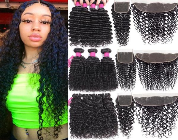 

9a brazilian virgin human hair bundles with closure 13x4 ear to ear lace frontal or 4x4 lace closure body wave straight loose wave2140086, Black;brown