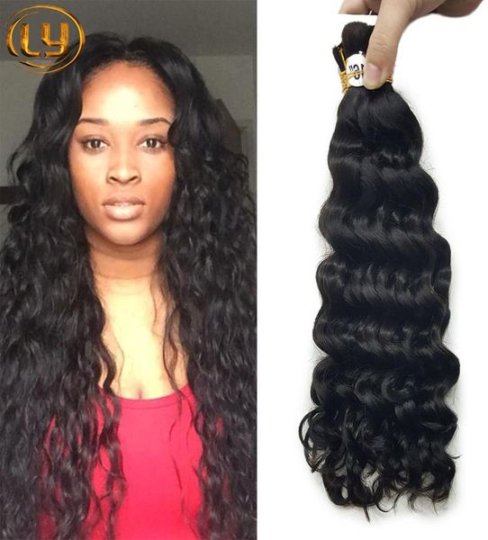

brazilian hair 50g human hair braids bulk deep wave no weft wet and wavy deep curly micro mini braiding bulk hair4120207, Black