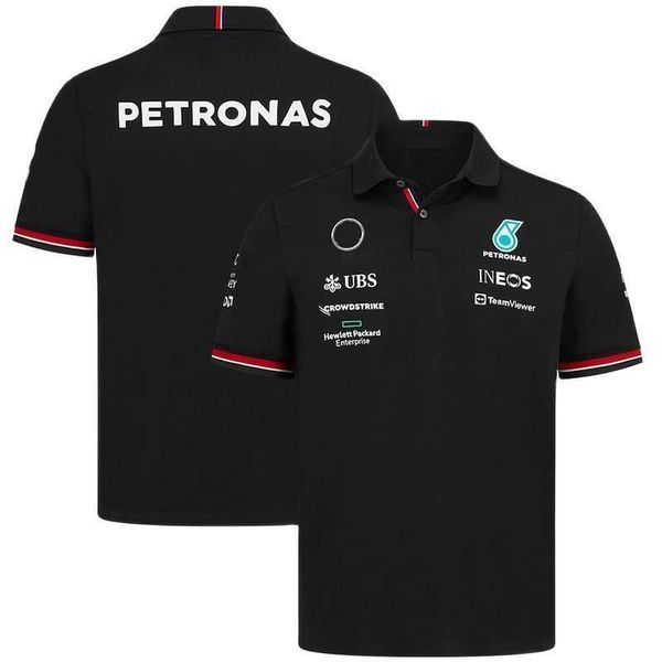 

2023 new formula one men's polo f1 team short sleeve fashionable summer racing short-sleeved 5d printed black and white shirt custom na, White;black