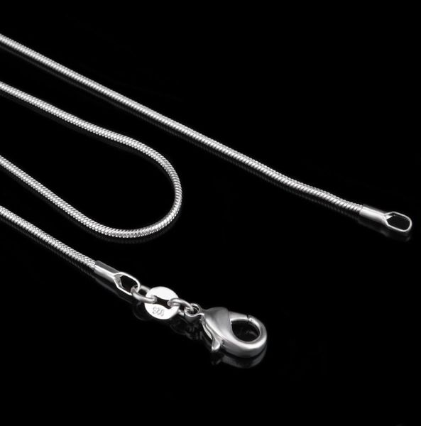 

50 pcs 2mm stamped 925 silver smooth snake chain necklace lobster clasps chain jewelry size 16inch 24inch2512856