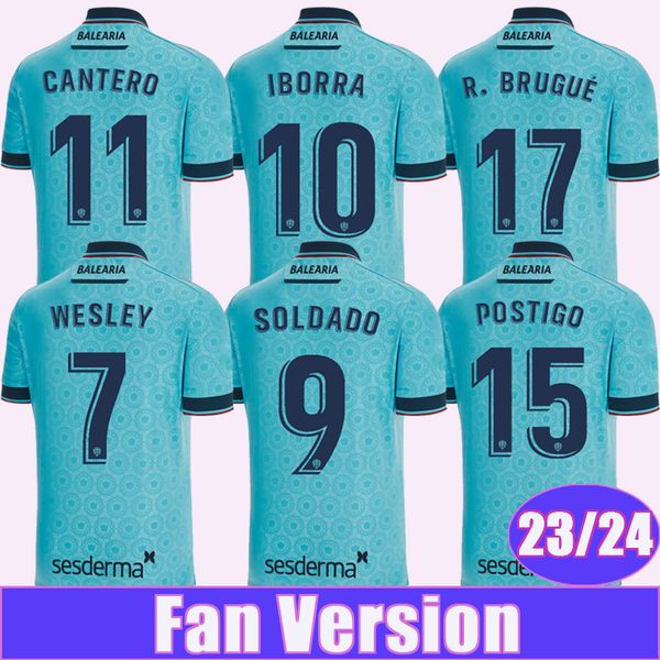 

23 24 levante mens soccer jerseys iborra soldado cantero pepe p. martinez wesley wesley 3rd blue football shirts, Black;yellow