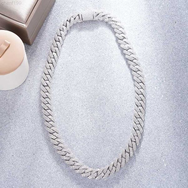 

starsgem 2023 customized jewelry round moissanite cuban link chain style 14k gold necklace, Silver