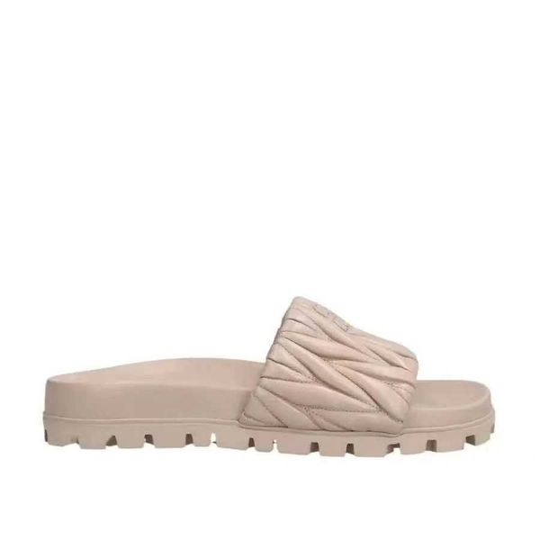 

family mius beach sandals shoes women slide designer slippers women's 2023 new style outwear pleated leather thick sole casual versatil