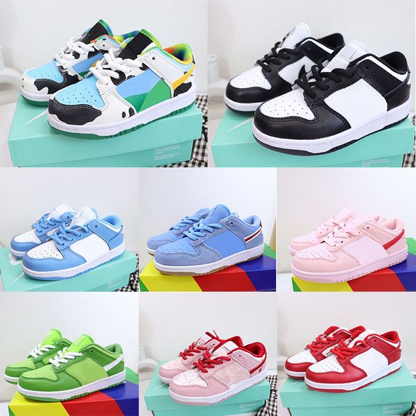 

kids designer boy girl sports kid shoes panda black white chunky low cows trainers boys and girls athletic outdoor platform sneakers childre