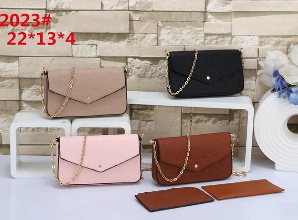 

3 pcs shoulder bags three piece set purs classic handbags women bag leather lady messenger satchel cross body package purse bag key wallet