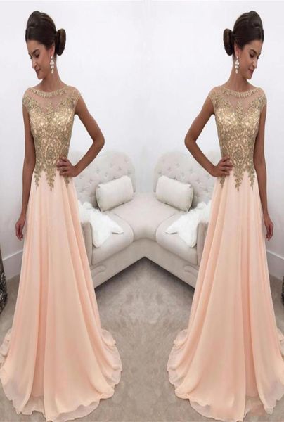 

stunning chiffon evening dresses ball applique beads aline sheer 2018 long party prom dresses gowns formal robe de soiree9778464, Black;red