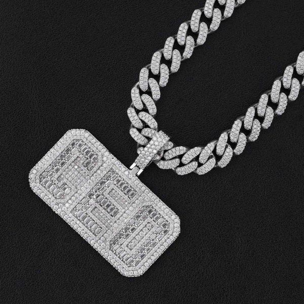 

bling 10mm cuban chain d color moissanite diamonds 925 silver ceo tag necklace