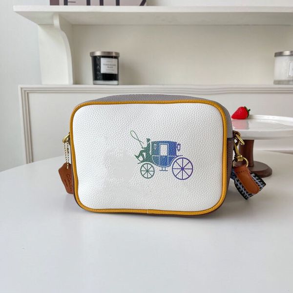 

brand women's day packs new jes double zipper camera bag vintage carriage embossed one shoulder crossbody small square bag handbags