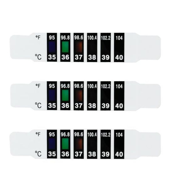 

200 pcs flexible reusable infant fever check strip body child kids toddler forehead change color temperature test strip3494468