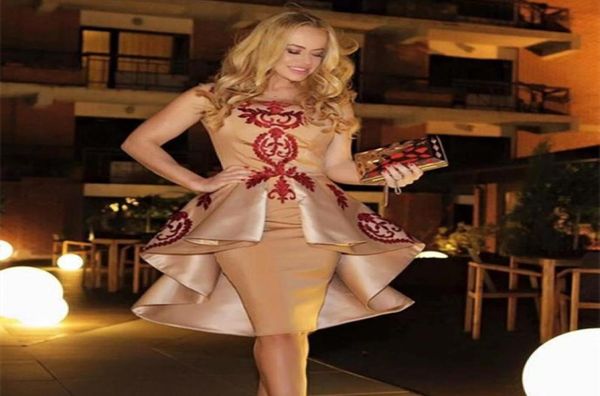 

sheath cocktail dresses short prom gown knee length appliqued party dress mother of bride dress1042258, Black