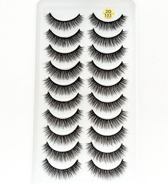 

2019 new 10 pairs 100 real mink eyelashes 3d natural false eyelashes mink lashes soft eyelash extension makeup kit cilios 1033877777