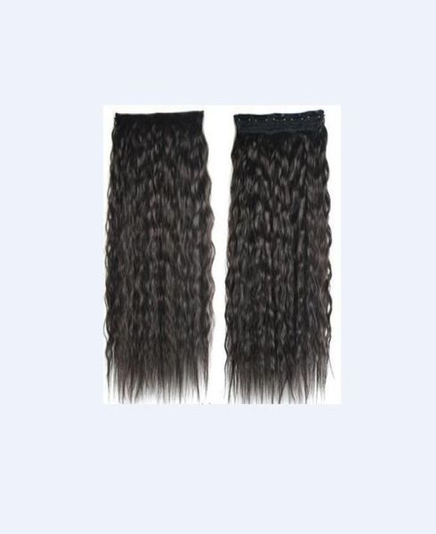 

087 synthetic ponytail long straight hair 16quot22quot clip ponytail hair extension blonde brown ombre hair tail with drawstr7502336, Black