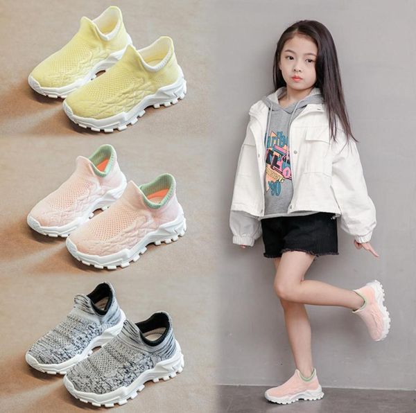 

kids sneakers for girls 5 to 13 years old casual shoes slipon breathable boy socks shoe7262791, Black;red