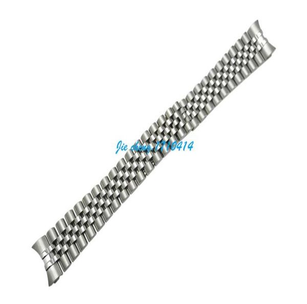 

13mm 17mm 20mm silver stainless steel polishing brushed curved end watch band strap bracelets for rolwatch1536251, Black;brown