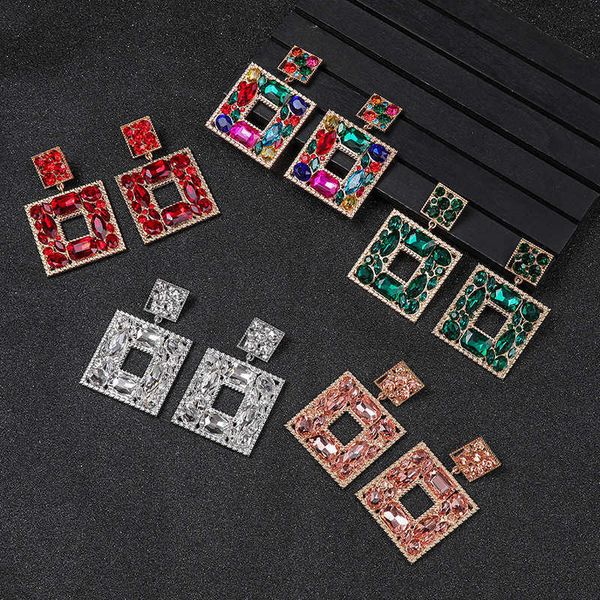 

charm exaggerated advanced earrings multicolor square oversized fashionable and personalized women 230630, Golden
