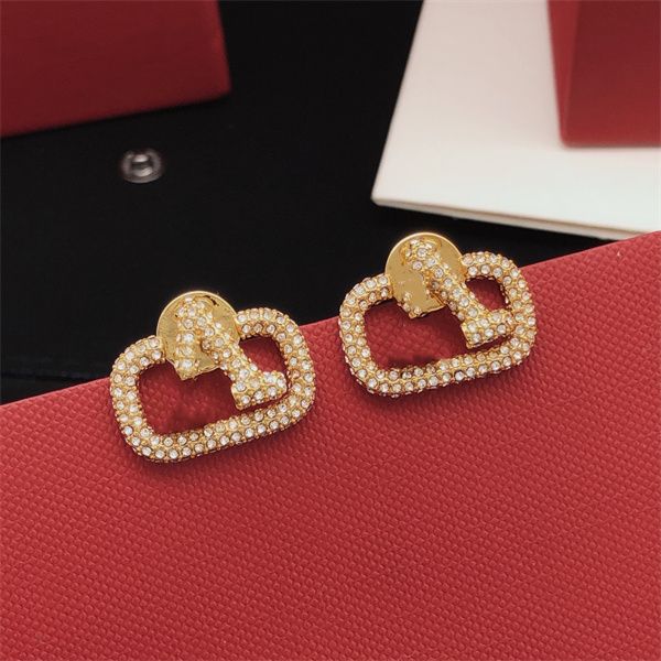 

designer earring letter v stud pearl earringluxury metal earring jeweler woman gifts women fashion hoop jewelry d3c2, Golden;silver