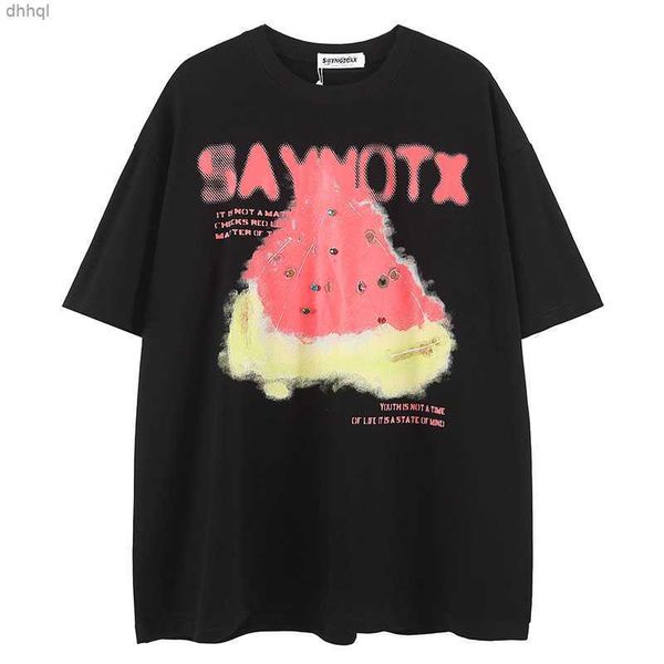 

yprs men's design simple letter american street fashion brand couple costume ins short sleeve t-shirt stussys, White;black