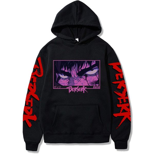 

men's hoodies sweatshirts japan anime berserk harajuku guts eyes manga sweatshirt gothic winter pullover fashion long sleeve men black