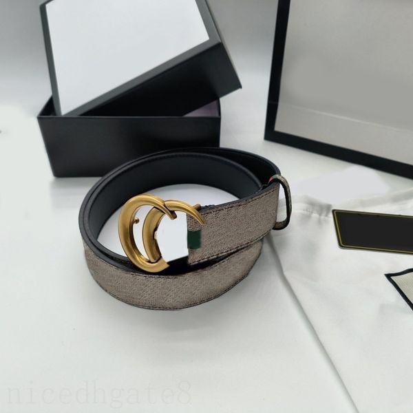 

designer belts for men 3.8cm width cinturon gold plated metal doubler letter buckle luxury belt classic fashion lady belt smooth popular ga0, Black;brown
