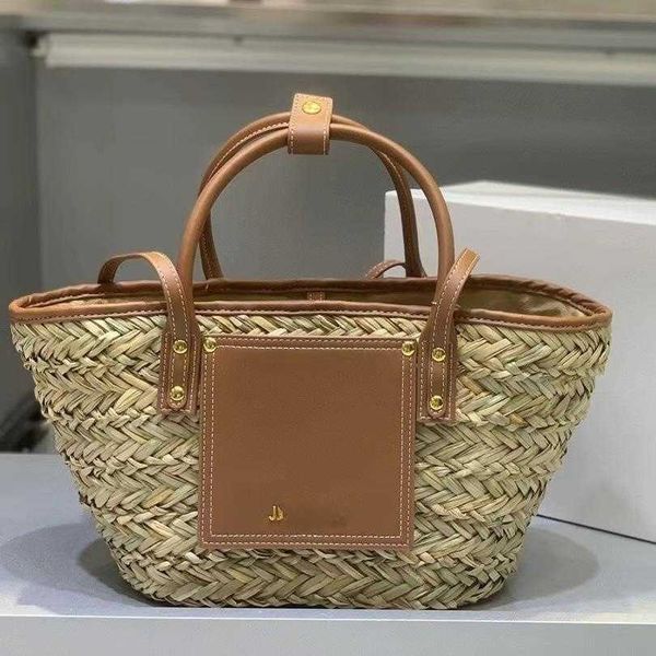 

bag le bambino chiquito bag new leather edge decoration lafite grass woven vegetable basket handbag beach bag women's bag wwww