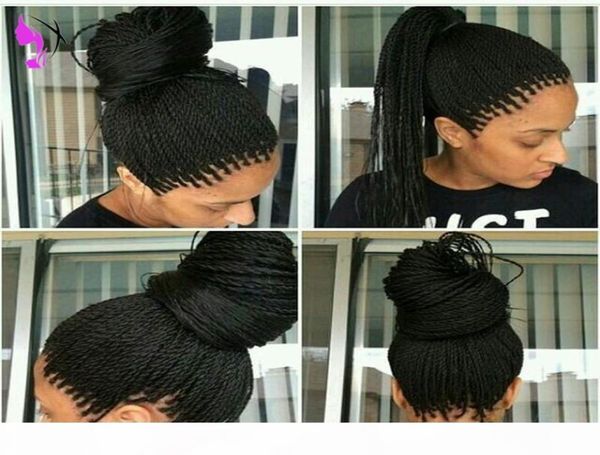 

handmade braided full lace front wig black brown burgundy ombre senegalese wig micro lace frontal braids wig with baby hair4460083