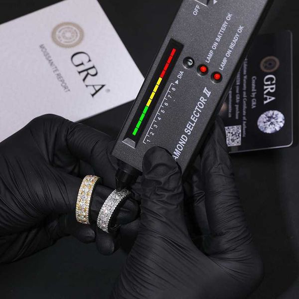 

augain factory direct 925 sterling silver moissanite hip hop ice out rings for women men