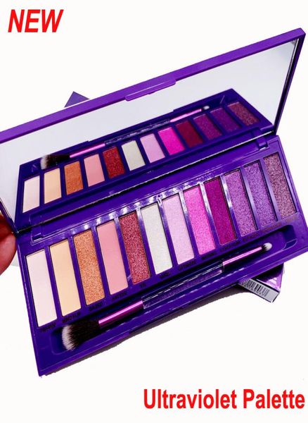 

makeup eye shadow ultraviolet palette with brush 12 colors beauty eyeshadow shimmer matte nude eyeshadow hills purple palet7427313