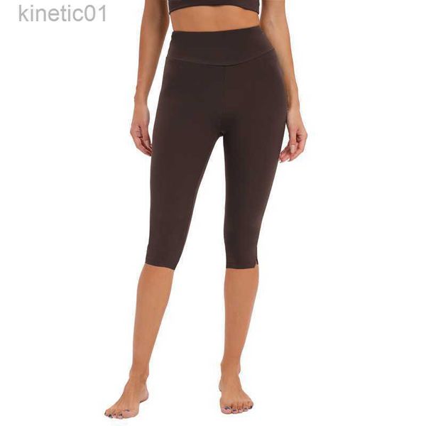 

desginer alo yoga shorts fitness pants women's summer high waist and hip lifting sports capris nude feel traceless tight quick dried pa, White;black